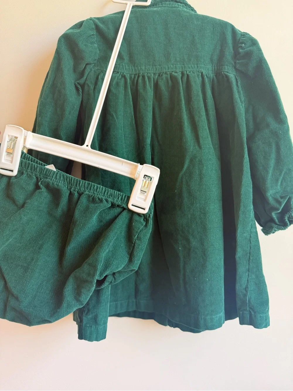 Carter's Deep Green Corduroy Button-Front Dress